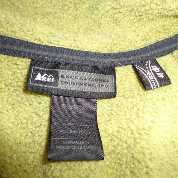 REI Fleece Jacket S 2-Tone Green Mock Collar Zip Closure - Picture 14 of 14
